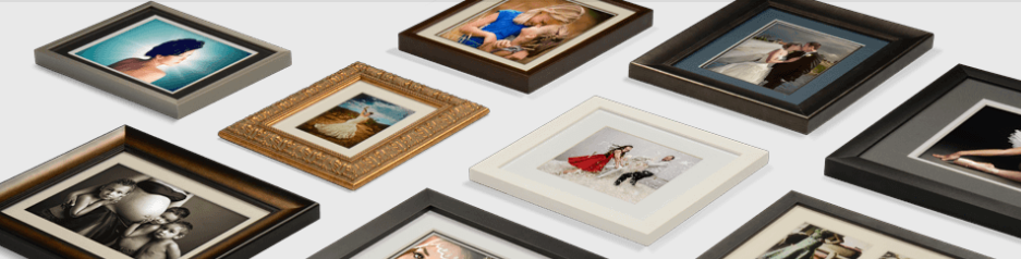 Framed and matted photographic prints